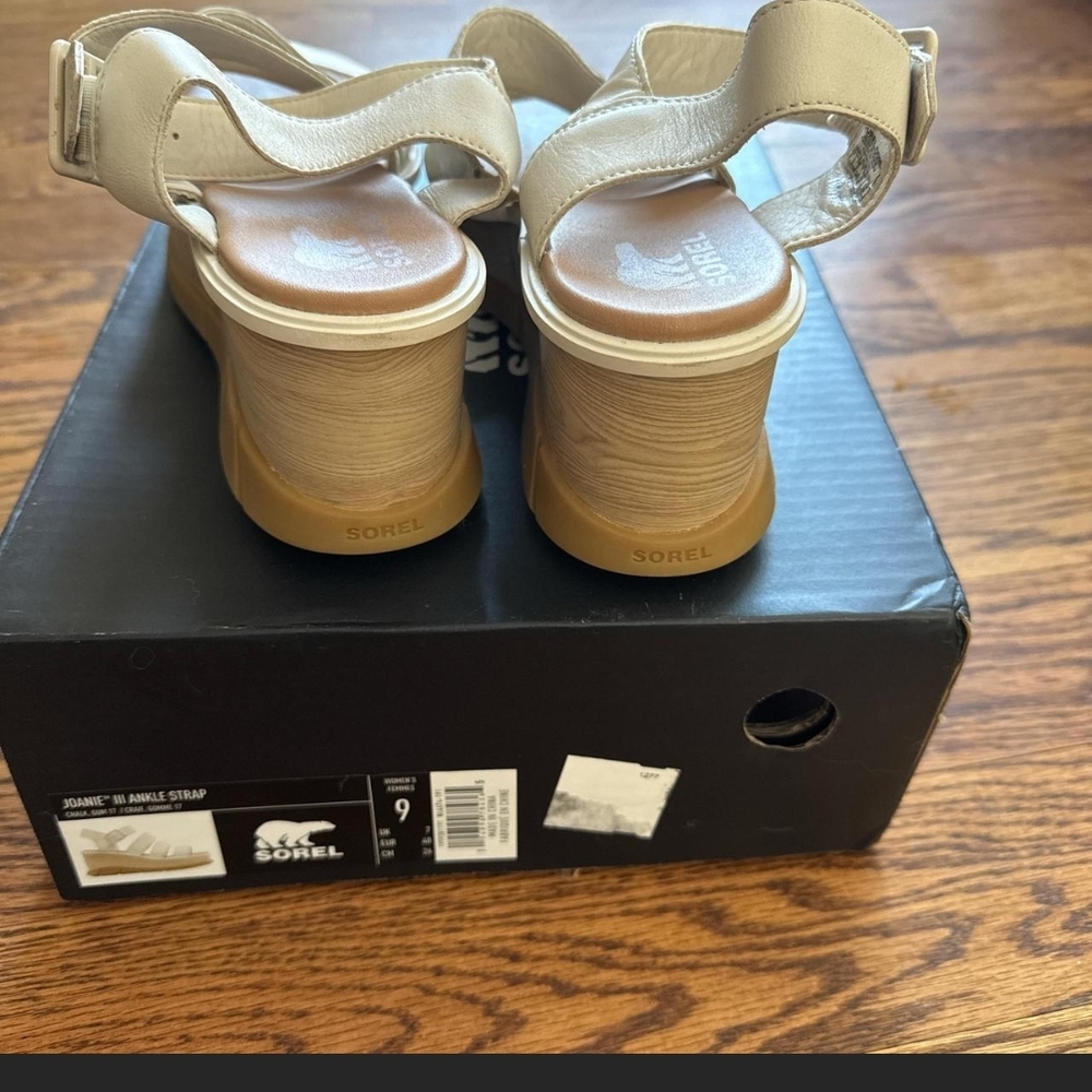 Sorel Cream and Tan Platform Sandals - Picture 7 of 8